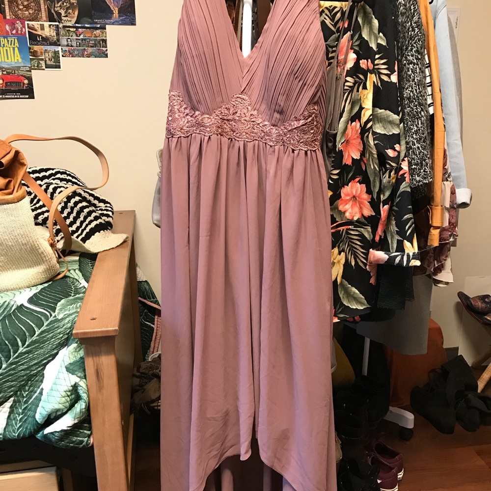 High Low Dress with V-Neck